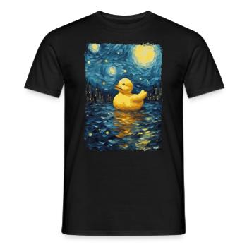 Rubber Duck Starry Night - Men's T-Shirt - black - Front - AI Model Male 178 light (178cm)