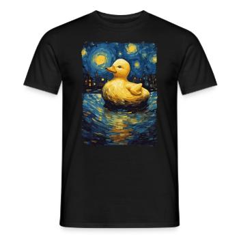 Rubber Duck Starry Night - Men's T-Shirt - black - Front - AI Model Male 178 light (178cm)