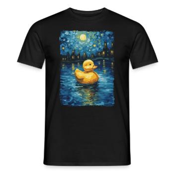 Rubber Duck Starry Night - Men's T-Shirt - black - Front - AI Model Male 178 light (178cm)