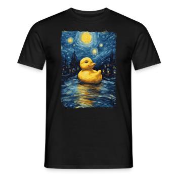 Rubber Duck Starry Night - Men's T-Shirt - black - Front - AI Model Male 178 light (178cm)