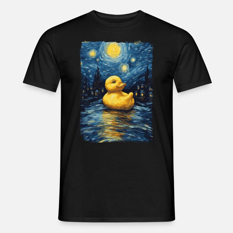 Badeente Starry Night - Männer T-Shirt - Schwarz