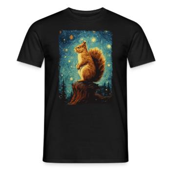 Écureuil Nuit étoilée - T-shirt homme - noir - Devant - AI Model Male 178 light (178cm)