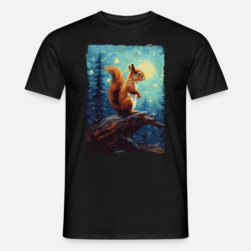 Eichhörnchen Starry Night - Männer T-Shirt - Schwarz