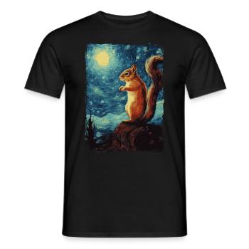 Écureuil Nuit étoilée - T-shirt homme - noir - Devant - AI Model Male 178 light (178cm)