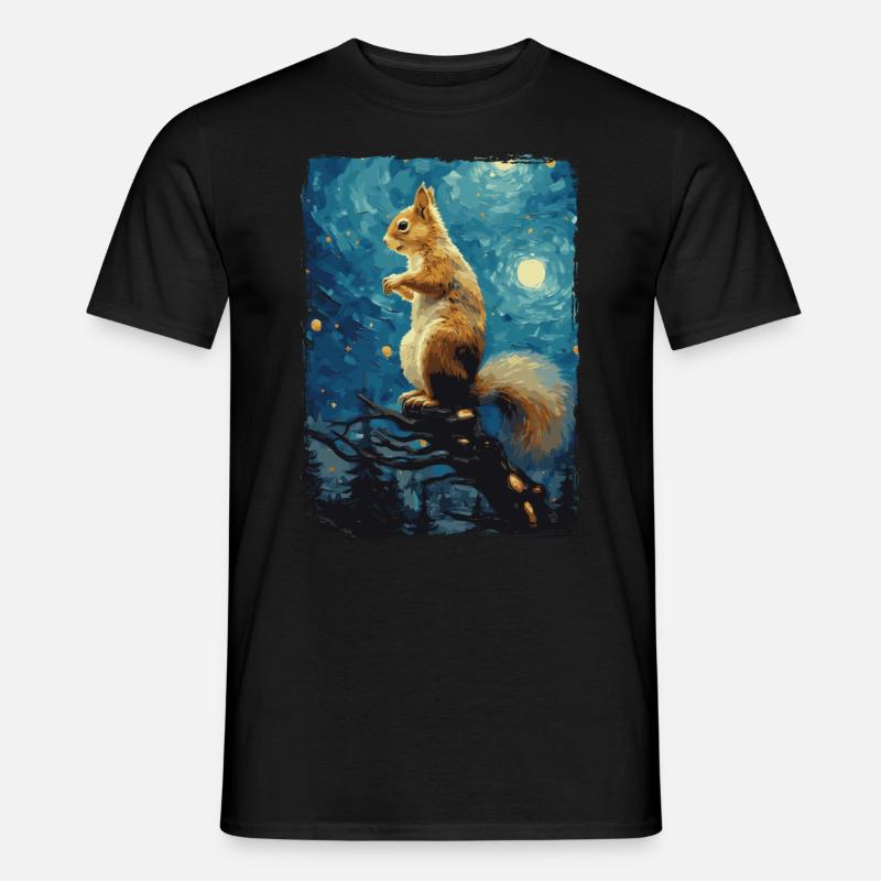 Eichhörnchen Starry Night - Männer T-Shirt - Schwarz