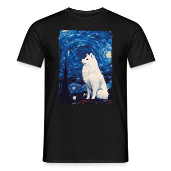 Samoyed Starry Night - Männer T-Shirt - Schwarz - Vorne - AI Model Male 178 light (178cm)