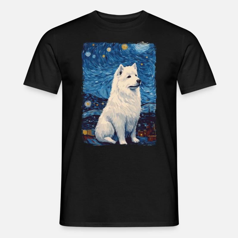 Samoyed Starry Night - Men’s T-shirt - black