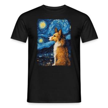 Shetland Shepherd Starry Night - Men's T-Shirt - black - Front - AI Model Male 178 light (178cm)