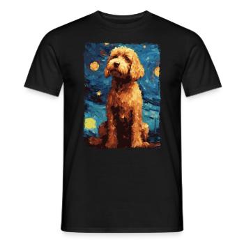 Lagotto Romagnolo Nuit étoilée - T-shirt homme - noir - Devant - AI Model Male 178 light (178cm)