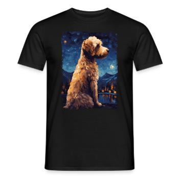 Lagotto Romagnolo Nuit étoilée - T-shirt homme - noir - Devant - AI Model Male 178 light (178cm)