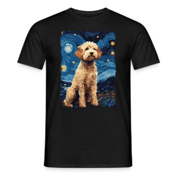 Lagotto Romagnolo Nuit étoilée - T-shirt homme - noir - Devant - AI Model Male 178 light (178cm)