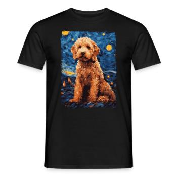 Lagotto Romagnolo Nuit étoilée - T-shirt homme - noir - Devant - AI Model Male 178 light (178cm)