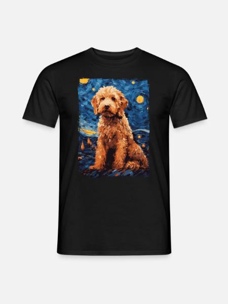 Lagotto Romagnolo Starry Night - Männer T-Shirt - Schwarz