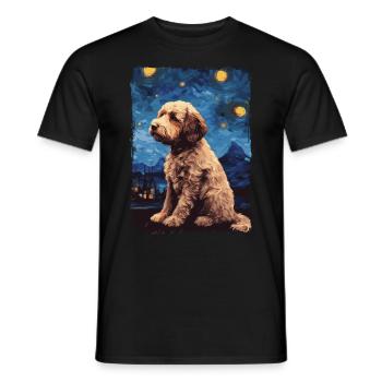 Lagotto Romagnolo Nuit étoilée - T-shirt homme - noir - Devant - AI Model Male 178 light (178cm)