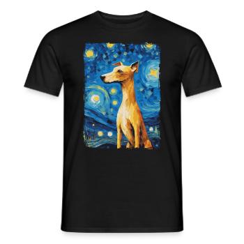 Lévrier italien Nuit étoilée - T-shirt homme - noir - Devant - AI Model Male 178 light (178cm)