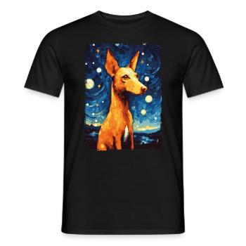 Podenco Starry Night - Männer T-Shirt - Schwarz - Vorne - AI Model Male 178 light (178cm)