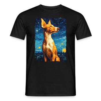 Podenco Starry Night - Men's T-Shirt - black - Front - AI Model Male 178 light (178cm)