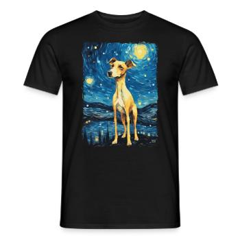 Lévrier italien Nuit étoilée - T-shirt homme - noir - Devant - AI Model Male 178 light (178cm)