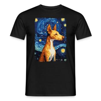 Podenco Starry Night - Men's T-Shirt - black - Front - AI Model Male 178 light (178cm)