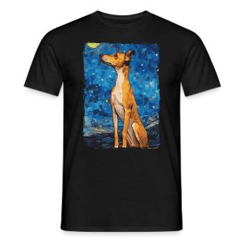 Lévrier italien Nuit étoilée - T-shirt homme - noir - Devant - AI Model Male 178 light (178cm)