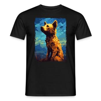 Hyäne Starry Night - Männer T-Shirt - Schwarz - Vorne - AI Model Male 178 light (178cm)
