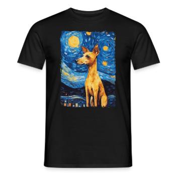 Lévrier italien Nuit étoilée - T-shirt homme - noir - Devant - AI Model Male 178 light (178cm)