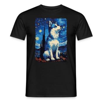 Husky Starry Night - Männer T-Shirt - Schwarz - Vorne - AI Model Male 178 light (178cm)