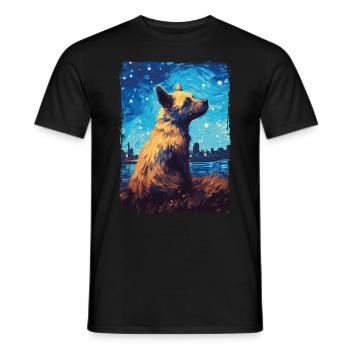 Hyäne Starry Night - Männer T-Shirt - Schwarz - Vorne - AI Model Male 178 light (178cm)