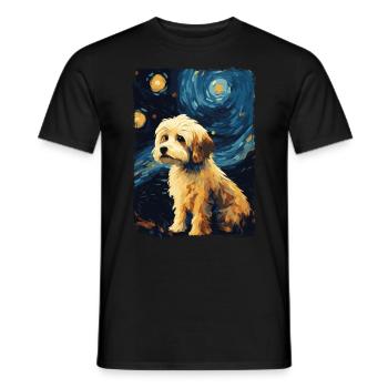 Havanese Starry Night - Men's T-Shirt - black - Front - AI Model Male 178 light (178cm)