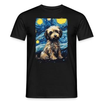 Havanese Starry Night - Men's T-Shirt - black - Front - AI Model Male 178 light (178cm)