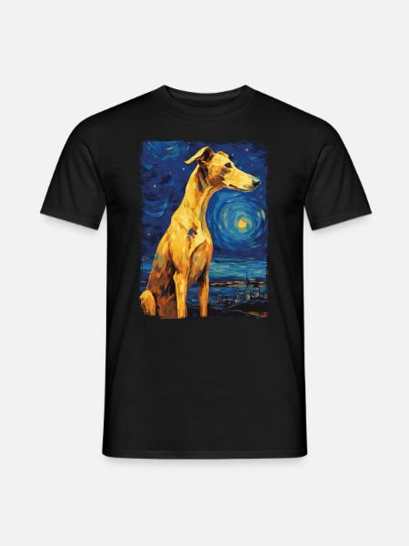 Galgo Espanol Starry Night - Männer T-Shirt - Schwarz