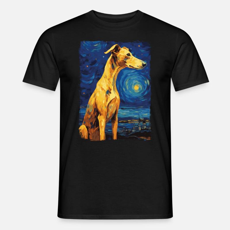 Galgo Espanol Starry Night - Männer T-Shirt - Schwarz