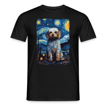 Havanese Starry Night - Men's T-Shirt - black - Front - AI Model Male 178 light (178cm)