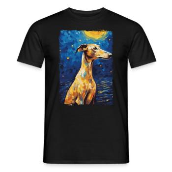 Galgo Espanol Starry Night - Men's T-Shirt - black - Front - AI Model Male 178 light (178cm)