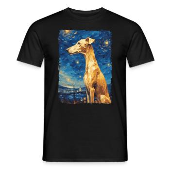 Galgo Español Starry Night - Men's T-Shirt - black - Front - AI Model Male 178 light (178cm)