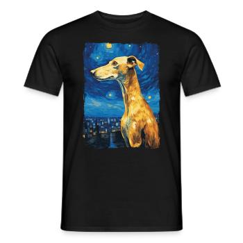 Galgo Espanol Starry Night - Männer T-Shirt - Schwarz - Vorne - AI Model Male 178 light (178cm)