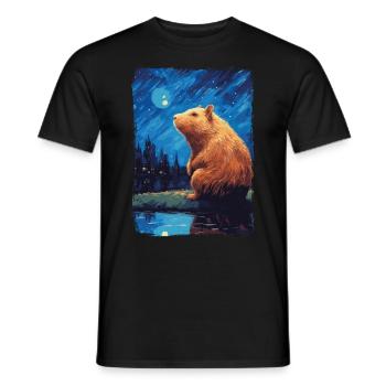 Wasserschwein Starry Night - Männer T-Shirt - Schwarz - Vorne - AI Model Male 178 light (178cm)