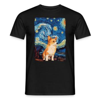 Corgi Starry Night - Männer T-Shirt - Schwarz - Vorne - AI Model Male 178 light (178cm)