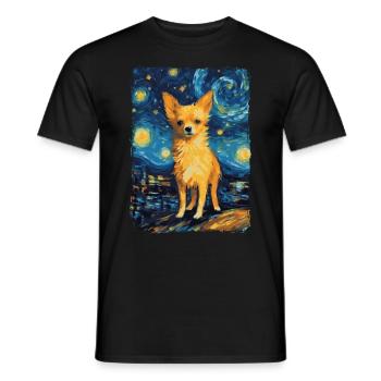 Chihuahua Starry Night - Männer T-Shirt - Schwarz - Vorne - AI Model Male 178 light (178cm)