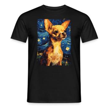 Chihuahua Starry Night - Men's T-Shirt - black - Front - AI Model Male 178 light (178cm)