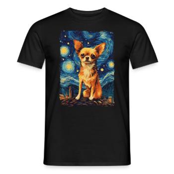 Chihuahua Starry Night - Männer T-Shirt - Schwarz - Vorne - AI Model Male 178 light (178cm)