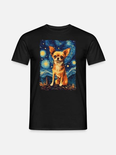 Chihuahua Starry Night - Männer T-Shirt - Schwarz