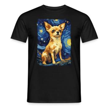 Chihuahua Starry Night - Männer T-Shirt - Schwarz - Vorne - AI Model Male 178 light (178cm)