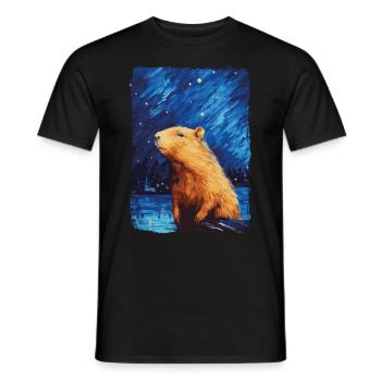 Wasserschwein Starry Night - Männer T-Shirt - Schwarz - Vorne - AI Model Male 178 light (178cm)