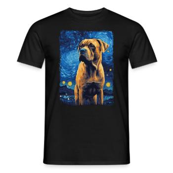 Cane Corso Nuit étoilée - T-shirt homme - noir - Devant - AI Model Male 178 light (178cm)