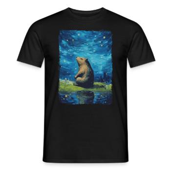 Wasserschwein Starry Night - Männer T-Shirt - Schwarz - Vorne - AI Model Male 178 light (178cm)