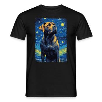 Cane Corso Nuit étoilée - T-shirt homme - noir - Devant - AI Model Male 178 light (178cm)