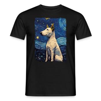 Bullterrier Starry Night - Männer T-Shirt - Schwarz - Vorne - AI Model Male 178 light (178cm)