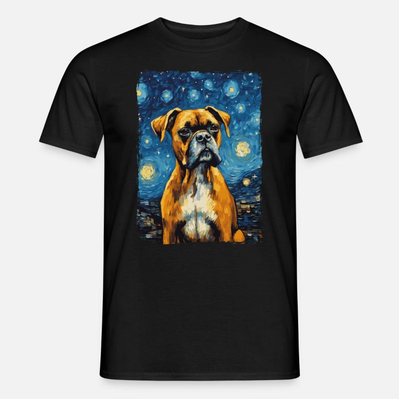 Boxer Starry Night - Männer T-Shirt - Schwarz