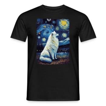 Samoyed Starry Night - Männer T-Shirt - Schwarz - Vorne - AI Model Male 178 light (178cm)